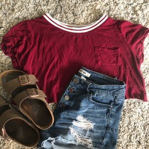 Burgundy crop top!